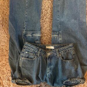 Garage low-rise denim cargo jeans
